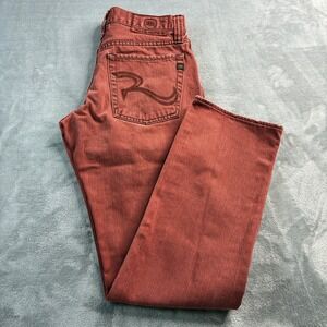 Rock & Republic Women Red Rust Wash Bootcut Jeans Size 29x30 Embellished Pockets